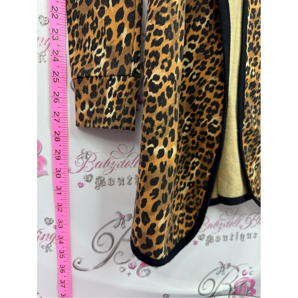 La SENZA Leopard Print Open Front Robe Jacket - Brown & Black tie up interior - Picture 3 of 11